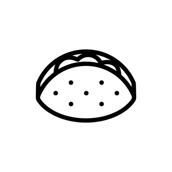 Vektor ikony Taco. Izolovaný obrysový symbol ilustrace — Stockový vektor