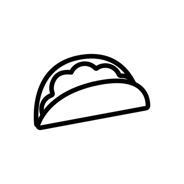 Taco Icon Vektor. Isolierte Kontursymboldarstellung — Stockvektor