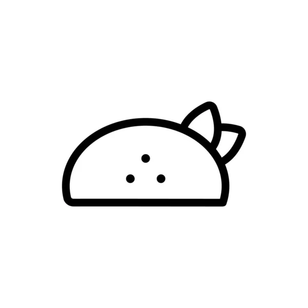 Taco ikon vektor. Isolerad kontur symbol illustration — Stock vektor