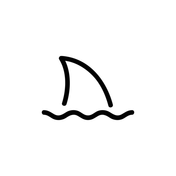 サメのアイコンベクトル。独立した輪郭シンボルイラスト — ストックベクタ