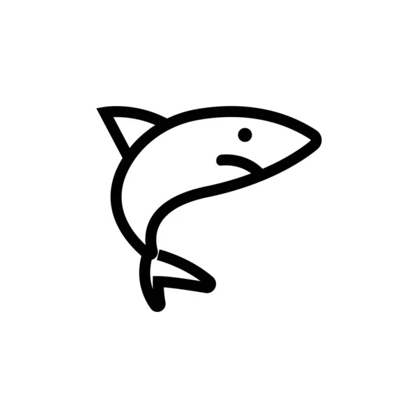 Shark icon vector. Isolated contour symbol illustration — Stock Vector