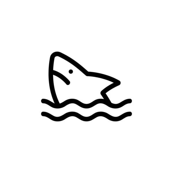 Ícone vetor de tubarão. Isolado contorno símbolo ilustração — Vetor de Stock