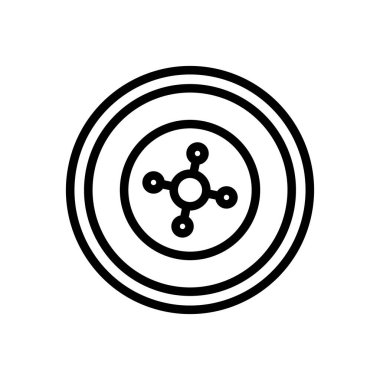 Rulet kumarhanesi ikon vektörü. İzole edilmiş kontür sembolü gösterimi