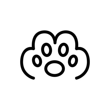 Pençe simgesi vektörü. İzole edilmiş kontür sembolü gösterimi