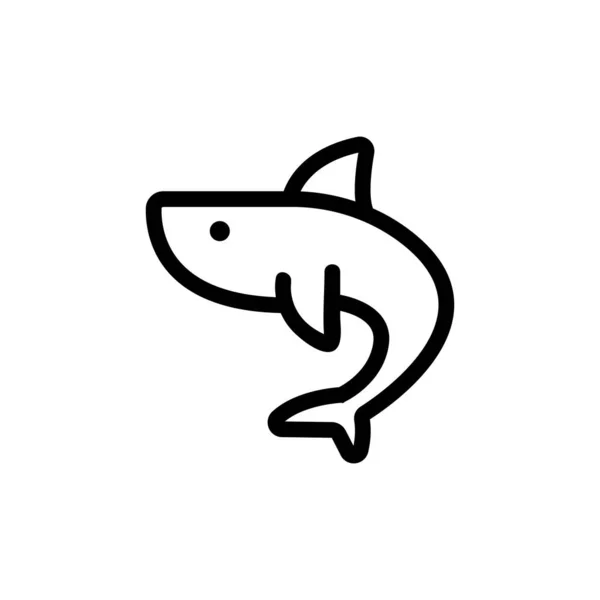 Vecteur d'icône de requin. Illustration de symbole de contour isolé — Image vectorielle