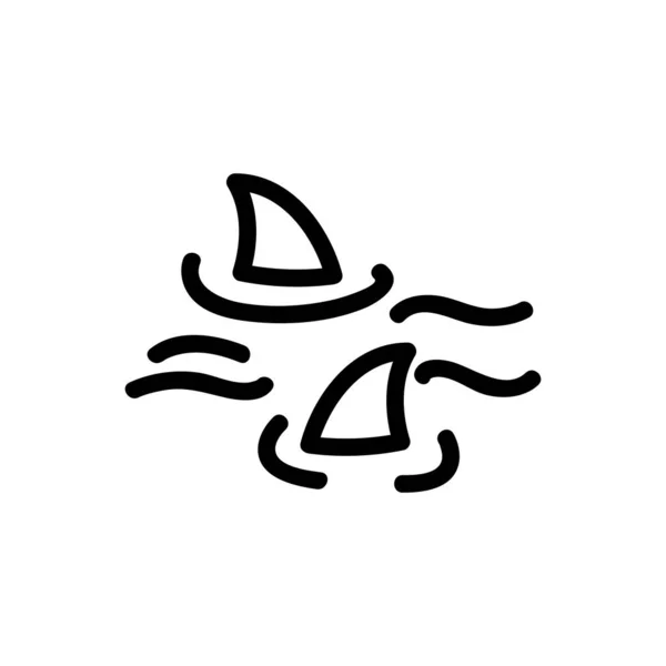 Vektor ikony žraloka. Izolovaný obrysový symbol ilustrace — Stockový vektor