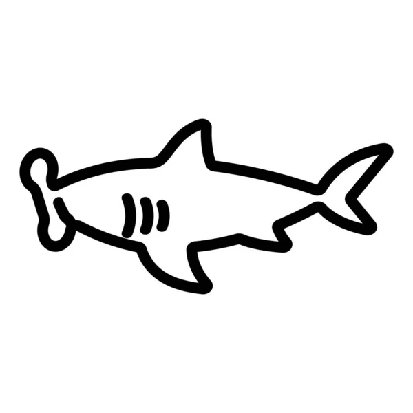 Shark vector icono. Ilustración del símbolo de contorno aislado — Vector de stock