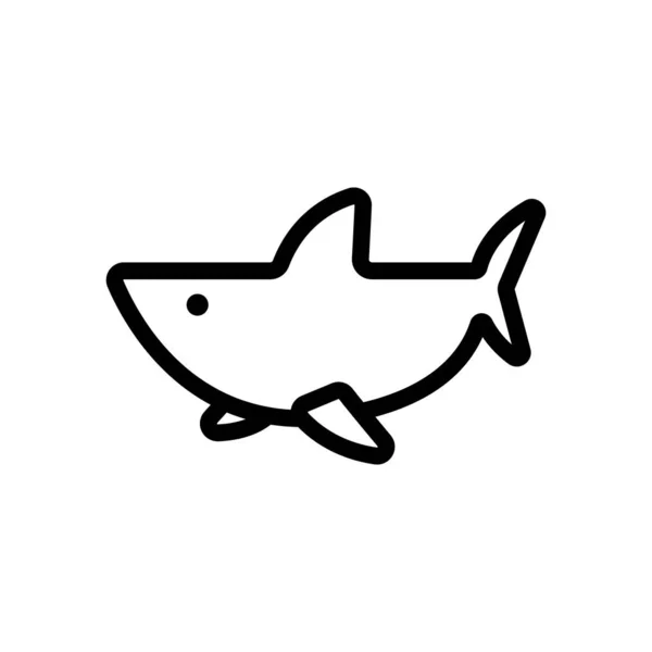 Ícone vetor de tubarão. Isolado contorno símbolo ilustração —  Vetores de Stock