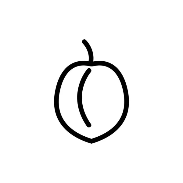 Peach图标向量。孤立的等高线符号说明 — 图库矢量图片