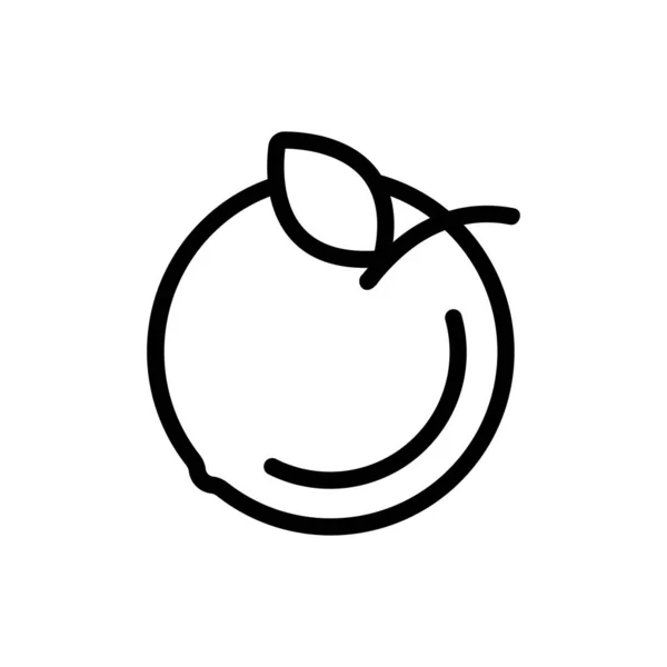 Vetor ícone de pêssego. Isolado contorno símbolo ilustração — Vetor de Stock