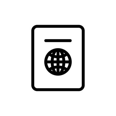 Pasaport simgesi vektörü. İzole edilmiş kontür sembolü gösterimi