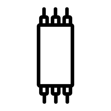 Optik kablo ikonu vektörü. İzole edilmiş kontür sembolü gösterimi