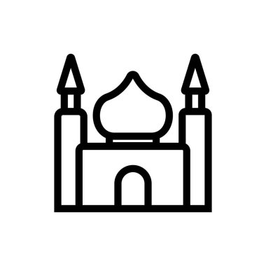 İslam ikonu vektörü. İzole edilmiş kontür sembolü gösterimi