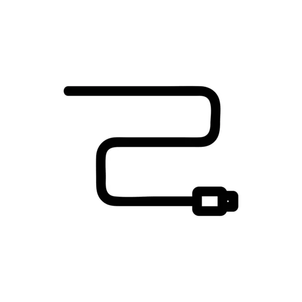 Vektor für das optische Kabelsymbol. Isolierte Kontursymboldarstellung — Stockvektor