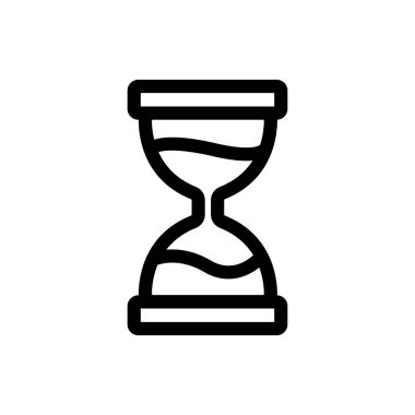 Kum saati ikon vektörü. İzole edilmiş kontür sembolü gösterimi