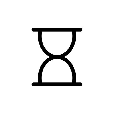 Kum saati ikon vektörü. İzole edilmiş kontür sembolü gösterimi