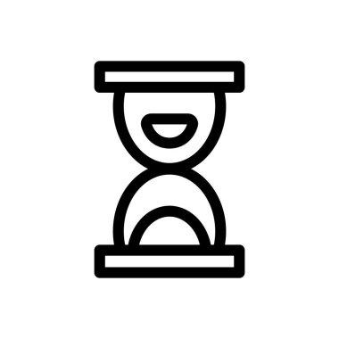 Kum saati ikon vektörü. İzole edilmiş kontür sembolü gösterimi