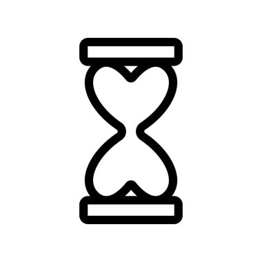 Kum saati ikon vektörü. İzole edilmiş kontür sembolü gösterimi