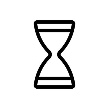 Kum saati ikon vektörü. İzole edilmiş kontür sembolü gösterimi