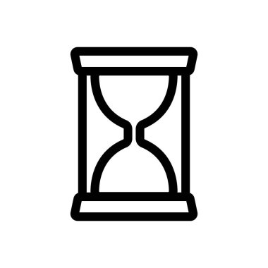 Kum saati ikon vektörü. İzole edilmiş kontür sembolü gösterimi