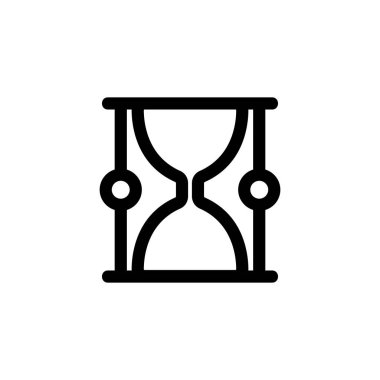 Kum saati ikon vektörü. İzole edilmiş kontür sembolü gösterimi