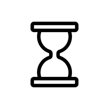 Kum saati ikon vektörü. İzole edilmiş kontür sembolü gösterimi