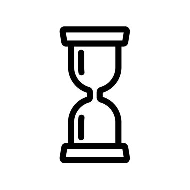 Kum saati ikon vektörü. İzole edilmiş kontür sembolü gösterimi