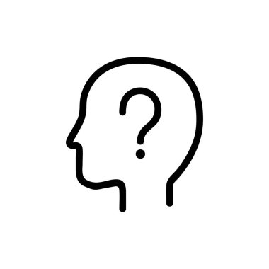 Sorular ve cevaplar ikon vektörü. İzole edilmiş kontür sembolü gösterimi