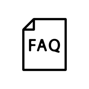 Sorular ve cevaplar ikon vektörü. İzole edilmiş kontür sembolü gösterimi