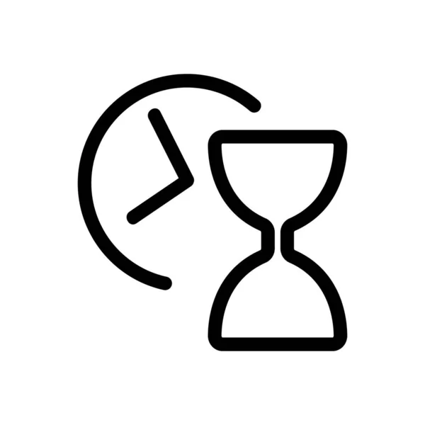 Reloj de arena icono vector. Ilustración del símbolo de contorno aislado — Vector de stock