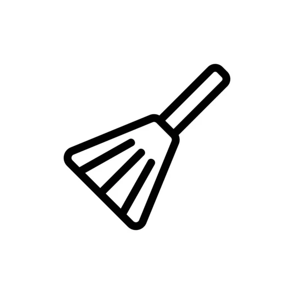Значок метлы пыли вектор. Изолированная контурная иллюстрация — стоковый вектор