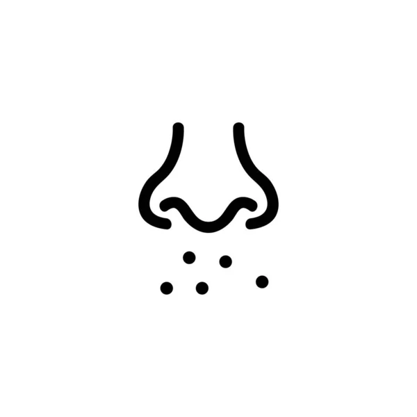 Ikonový vektor dechu prachu z nosu. Izolovaný obrysový symbol ilustrace — Stockový vektor