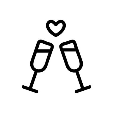 tarih buluşma simgesi vektörü. İzole edilmiş kontür sembolü gösterimi