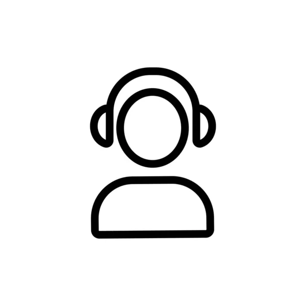 Casques DJ icône vecteur. Illustration de symbole de contour isolé — Image vectorielle