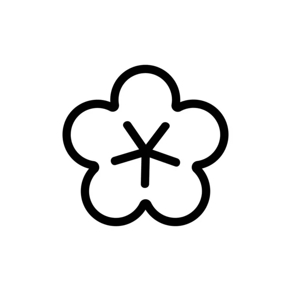 Icono de algodón vector. Ilustración del símbolo de contorno aislado — Vector de stock