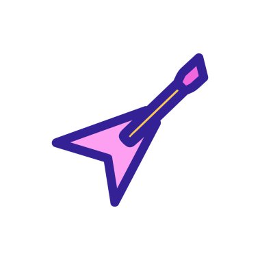 Rock müzik ikonu vektörü. İzole edilmiş kontür sembolü gösterimi