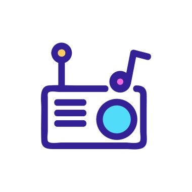 Rock müzik ikonu vektörü. İzole edilmiş kontür sembolü gösterimi