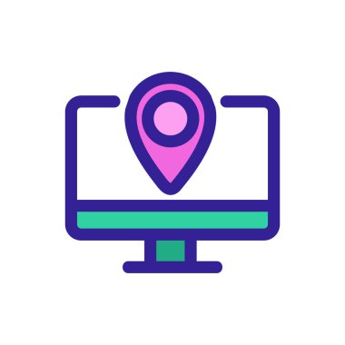 Adres monitörü ikon vektörü. İzole edilmiş kontür sembolü gösterimi