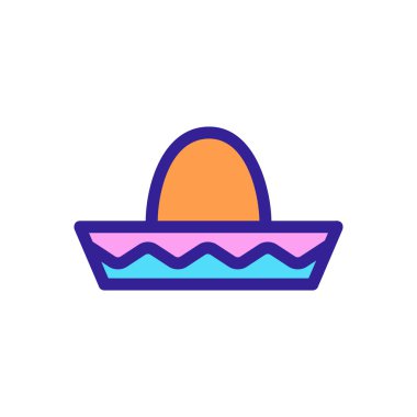 Şapka Meksika ikon vektörü. İzole edilmiş kontür sembolü gösterimi