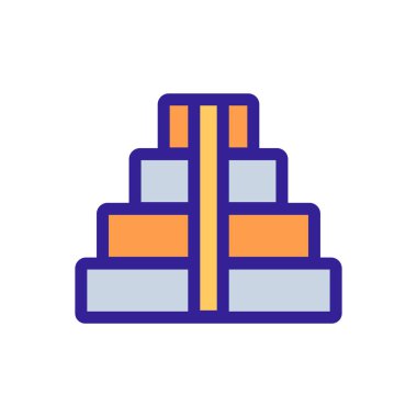 piramit ikon vektörü. İzole edilmiş kontür sembolü gösterimi