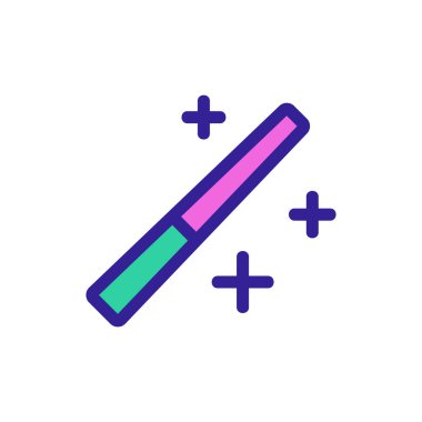 Sihirli çubuk ikonu vektörü. İzole edilmiş kontür sembolü gösterimi