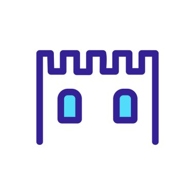 Çin duvarı ikon vektörü. İzole edilmiş kontür sembolü gösterimi