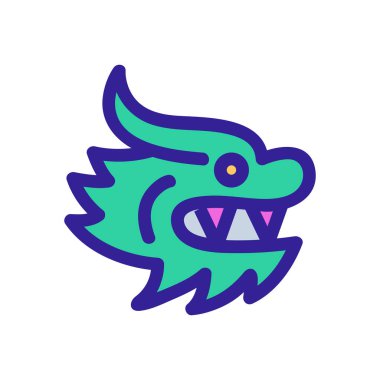 Dragon mask icon vector. Isolated contour symbol illustration vector Dragon mask icon vector. Isolated contour symbol illustration vector