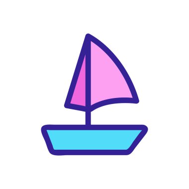 Yat ikon vektörü. İzole edilmiş kontür sembolü gösterimi