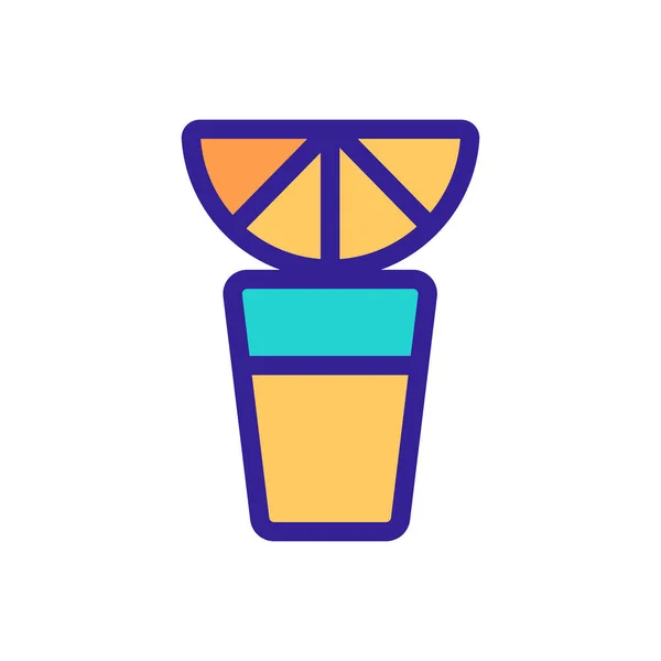 Icône vecteur de citron tequila. Illustration de symbole de contour isolé — Image vectorielle