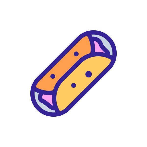 Taco icon vector. Isolated contour symbol illustration — Stock Vector