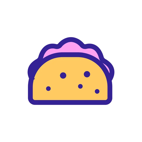 Taco ikon vektor. Isolerad kontur symbol illustration — Stock vektor