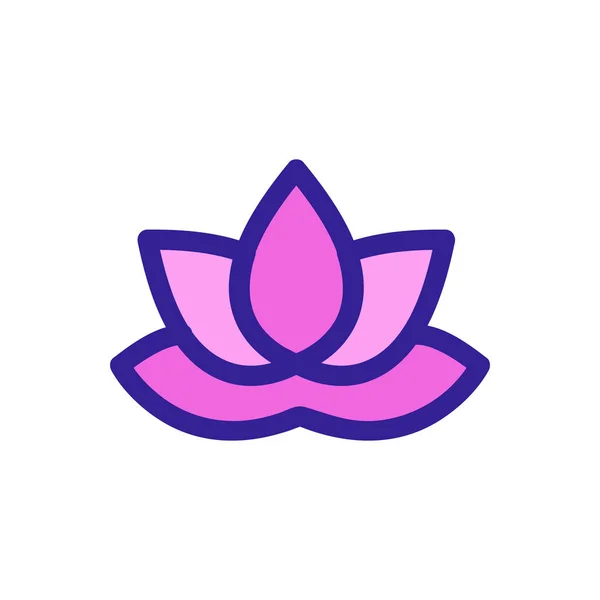 Lotus ikon vektor. Isolerad kontur symbol illustration — Stock vektor