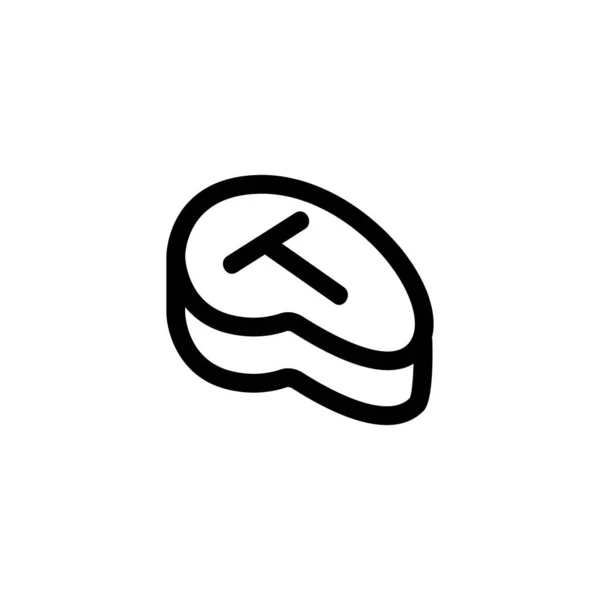 Вектор іконки стейка з м'ясом. Ізольована контурна символьна ілюстрація — стоковий вектор