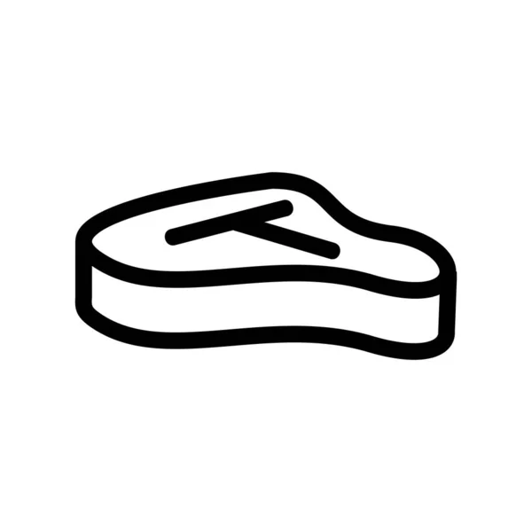 Biff kött ikon vektor. Isolerad kontur symbol illustration — Stock vektor